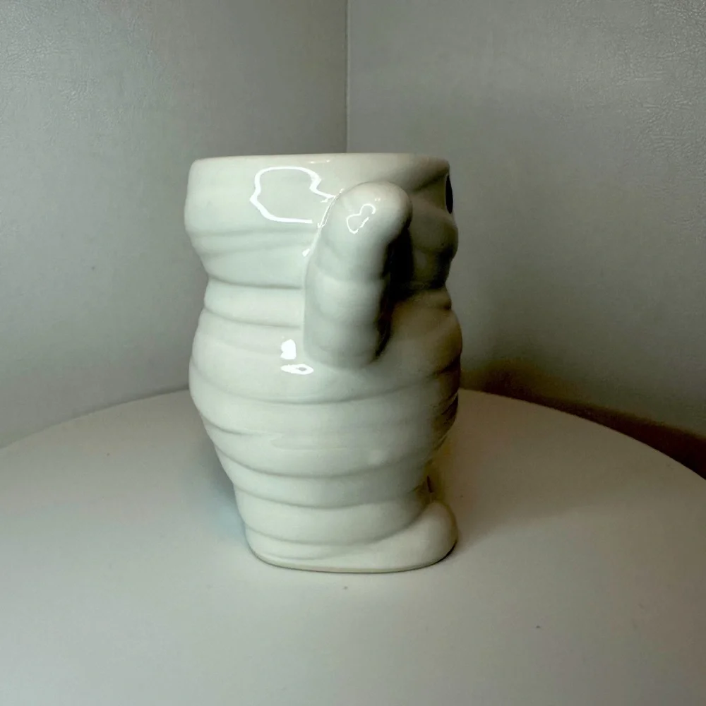 White Stoneware Halloween Holiday Mummy Mug Cup by Hyde and Eek